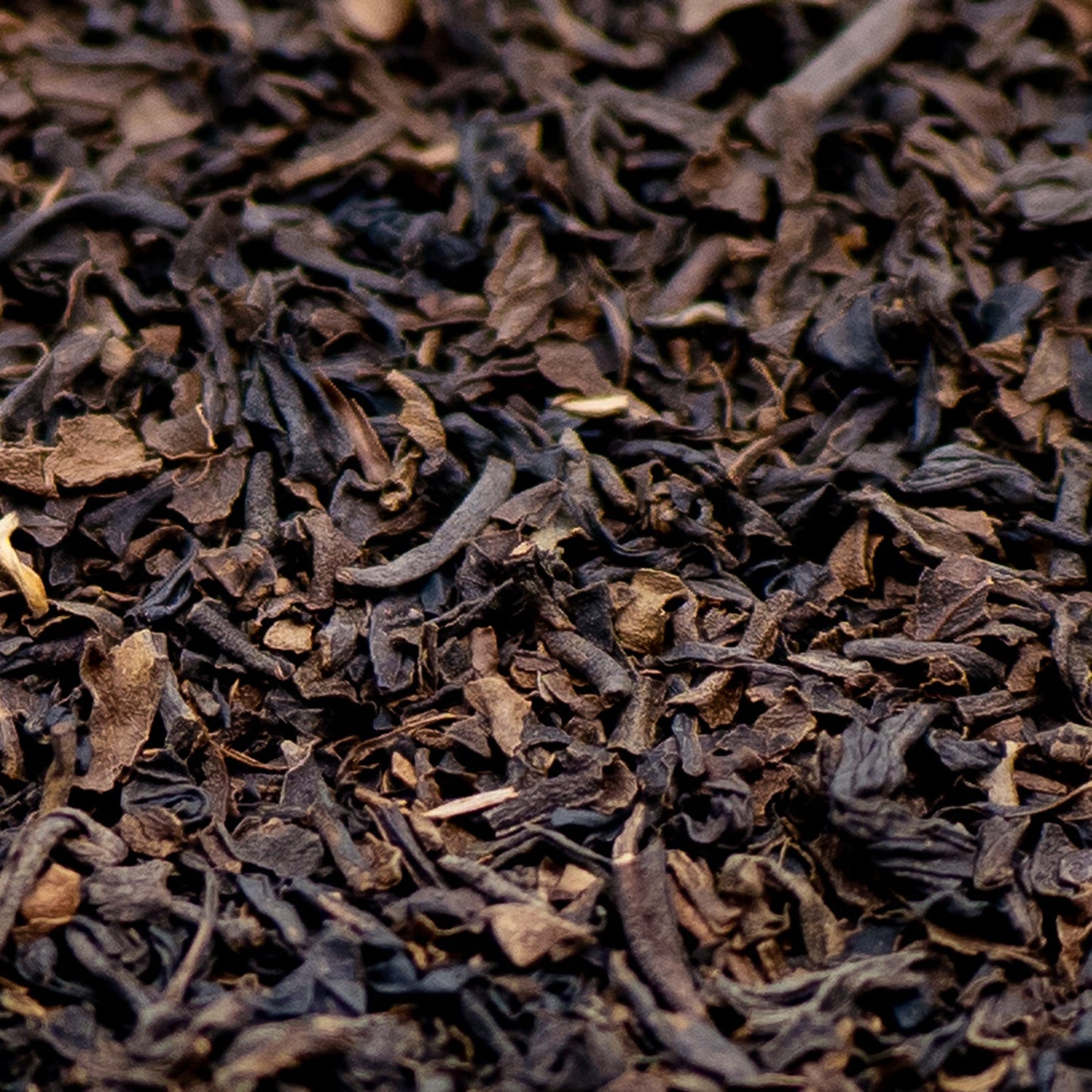 A close up of loose leaf decaffeinated Assam black tea