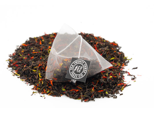 Earl Grey tea in a pyramid tea bag from Tea23