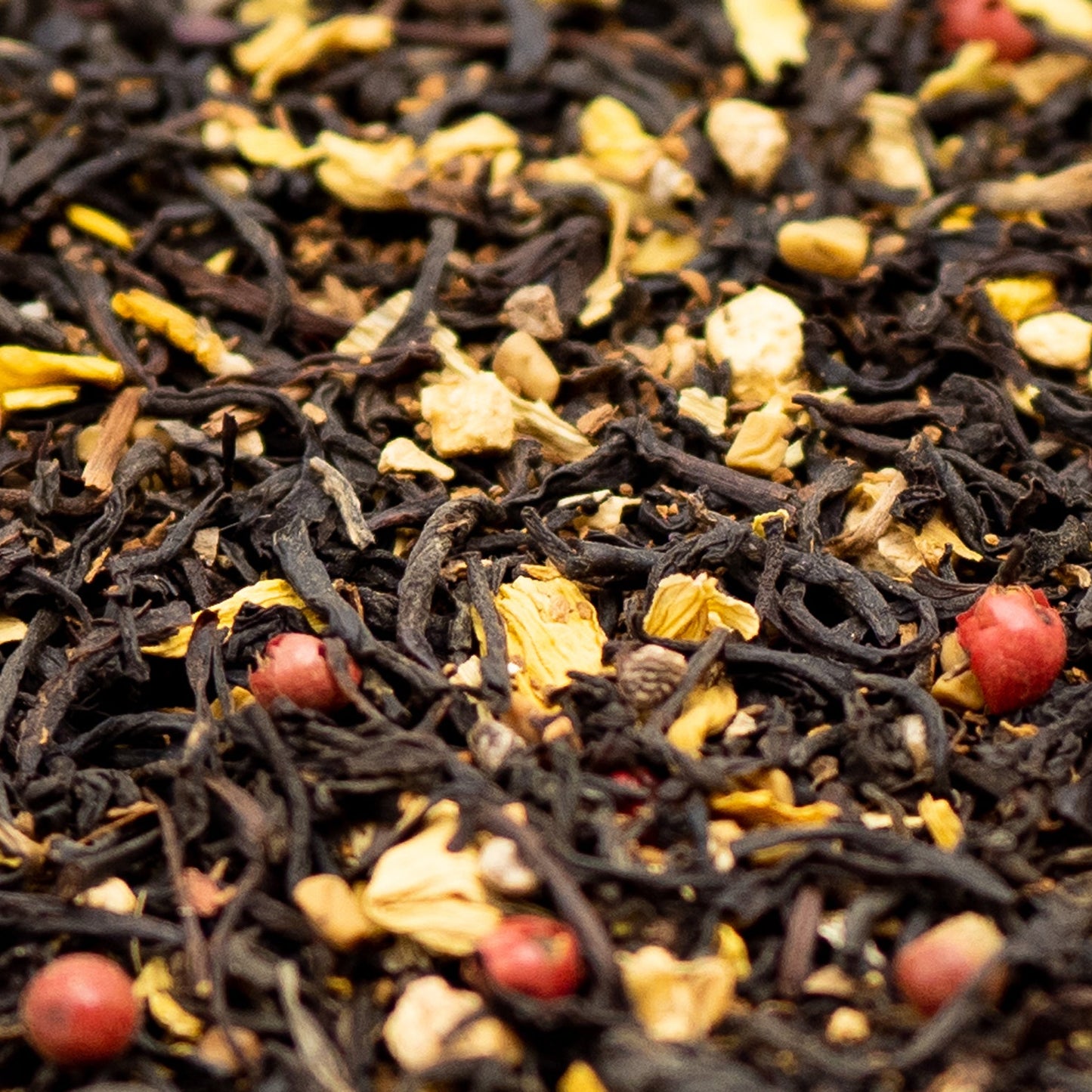 A close up of chai black tea and spices 