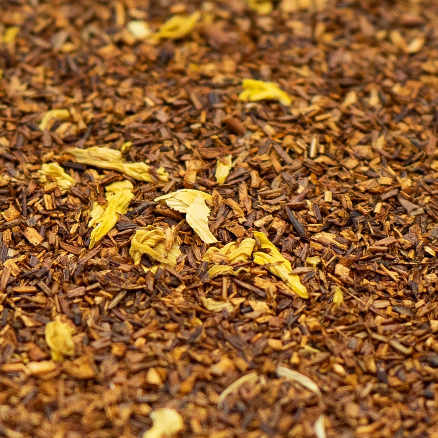 Close up of Rooibos loose leaf tea leaves