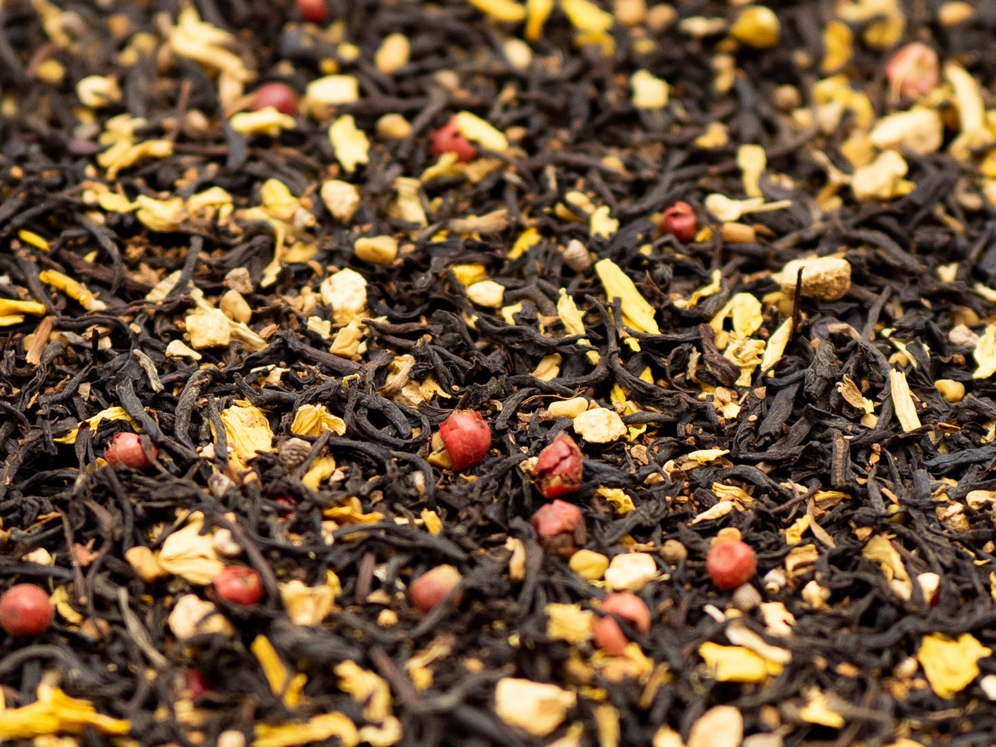 A close up of loose Aromatic Chai spiced black tea from TEA23