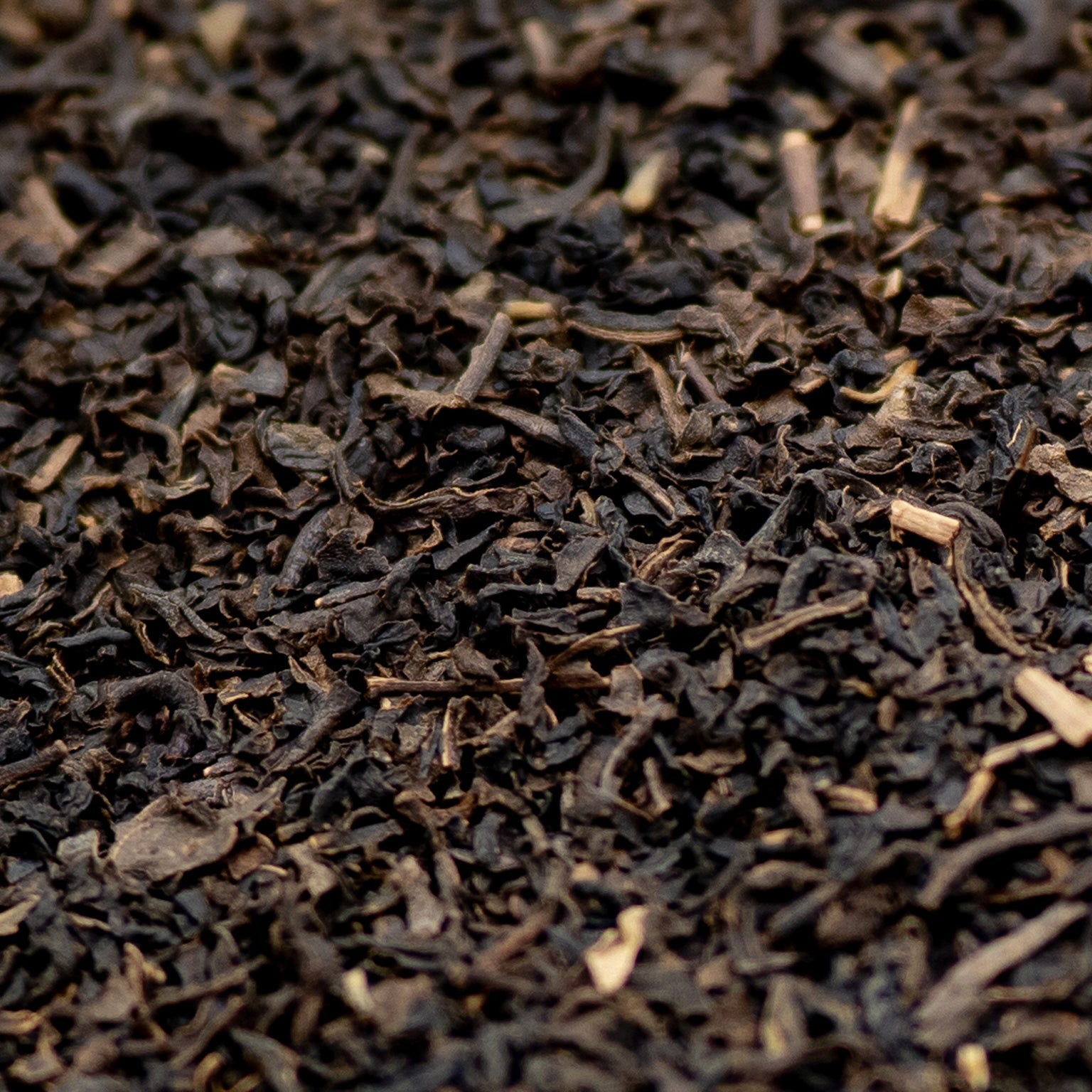 Close up decaffeinated Sri Lankan tea leaves