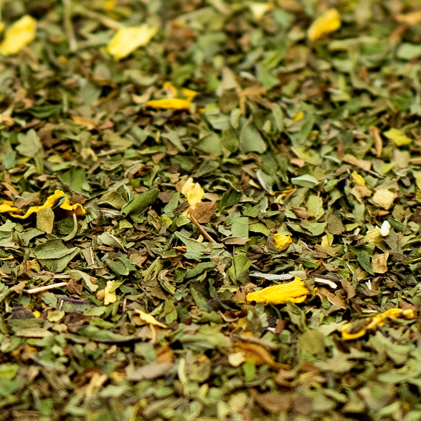 A close up of loose leaf Mint Tea