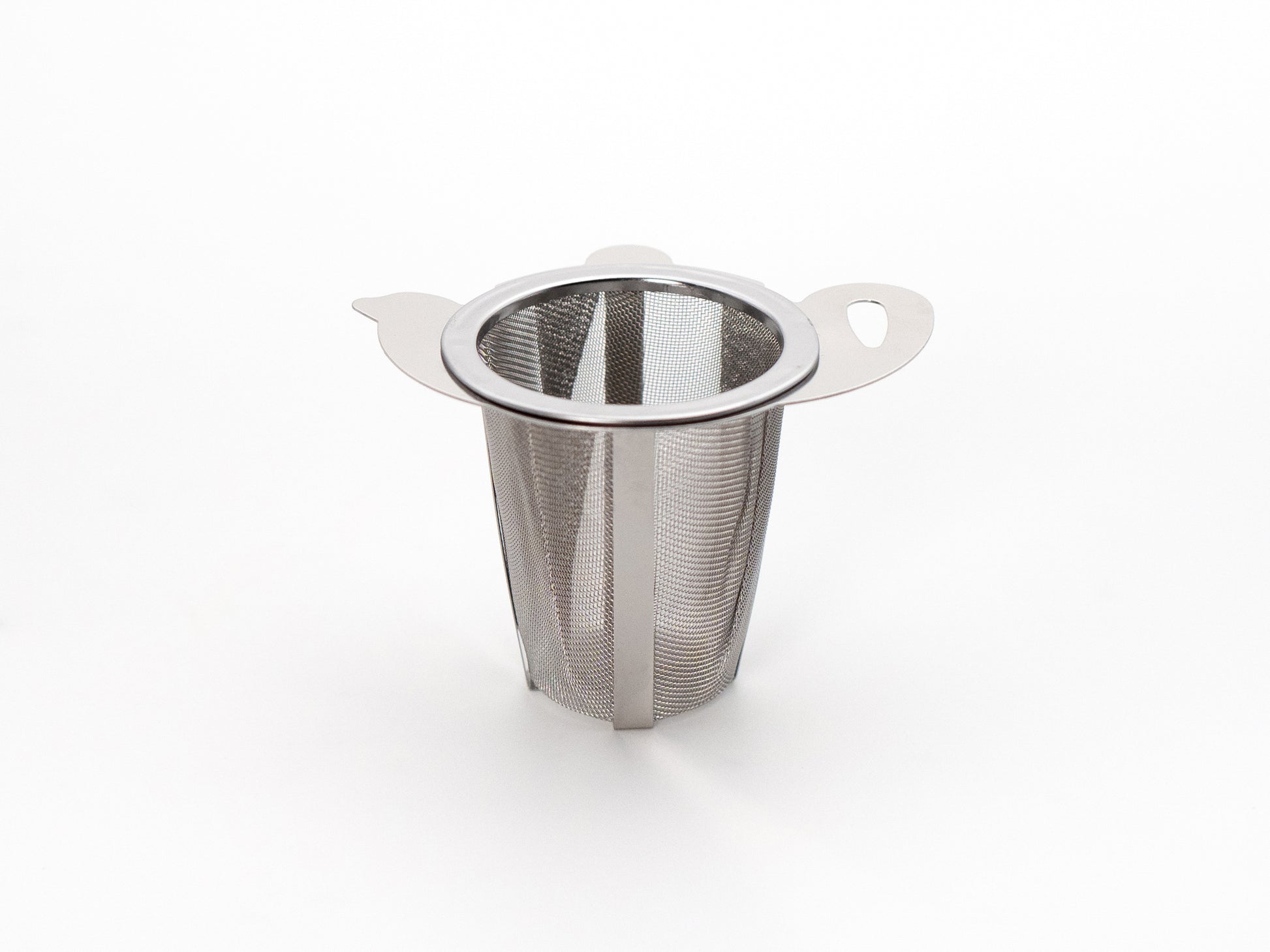 Tea pot shaped stainless steel infuser for mugs and cups